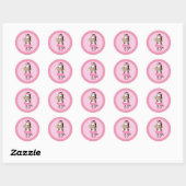 MEISJE ZEBRA Tu Schattige Baby shower sticker TTC (Vel)