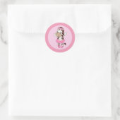 MEISJE ZEBRA Tu Schattige Baby shower sticker TTC (Tas)