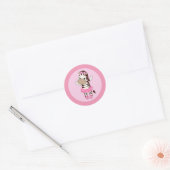 MEISJE ZEBRA Tu Schattige Baby shower sticker TTC (Envelop)
