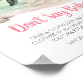 Meisje Zee schildpad Baby shower niet zeggen Baby Poster (Hoek)