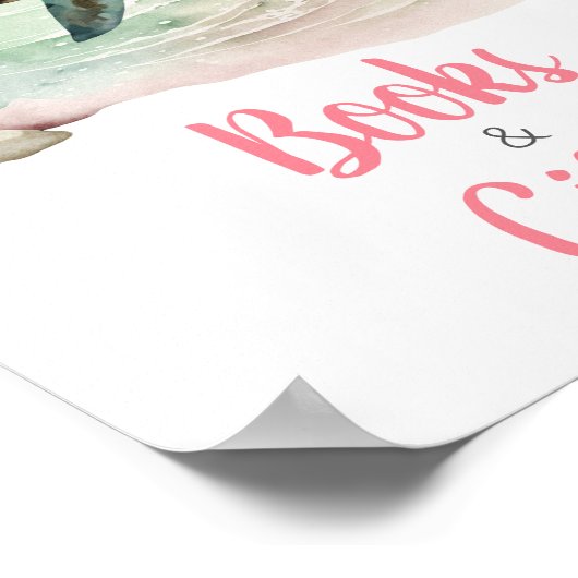 Meisje Zee Turtle Baby shower Boeken en geschenken Poster (Hoek)