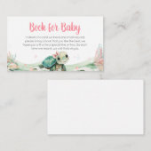 Meisje Zee Turtle Baby shower Boeken voor Baby Informatiekaartje (Voorkant / Achterkant)