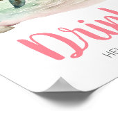 Meisje Zee Turtle Baby shower Drinken Poster (Hoek)