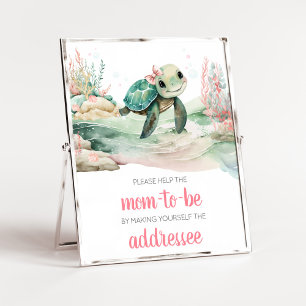 Meisje Zee Turtle Baby shower Envelope Station Poster