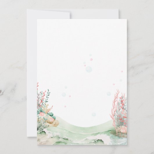 Meisje Zee Turtle Baby shower Kaart (Achterkant)