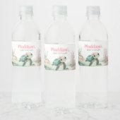 Meisje Zee Turtle Baby shower Waterfles Etiket (Flessen)