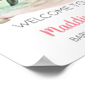 Meisje Zee Turtle Baby shower Welkom Poster (Hoek)