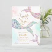 Meisje Zeemeermin 1e verjaardag Kaart (Staand voorkant)