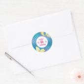 Meisje Zeemeermin 4e verjaardag Ronde Sticker (Envelop)