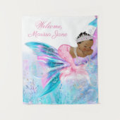 Meisje Zeemeermin Baby Shower Achtergrond Wandkleed (Voorkant)