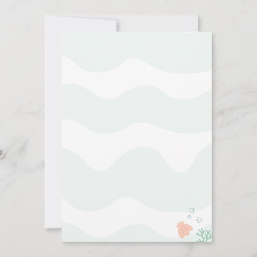 Meisje Zeemeermin Bash Verjaardagsfeestje Groen Ko Kaart (Achterkant)