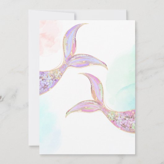 Meisje Zeemeermin onder het Zee Tweede Verjaardag Kaart (Achterkant)