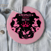 Meisje Zeemeermin Prinses Ronde Button 6,0 Cm (In situ)