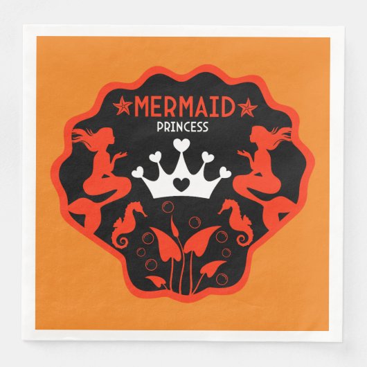 Meisje Zeemeermin Prinses Servet (Voorkant)