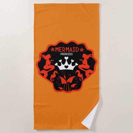 Meisje Zeemeermin Prinses Strandlaken (Voorkant)