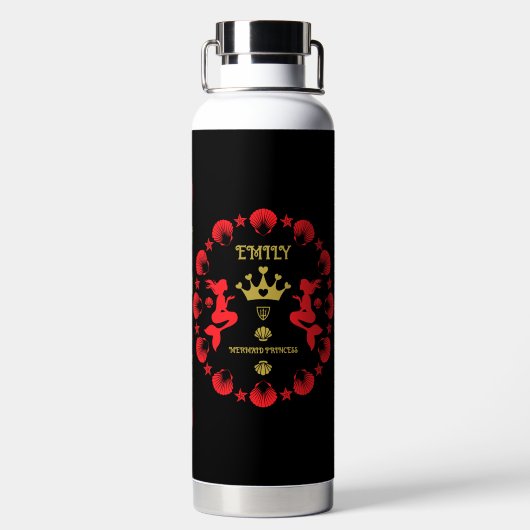 Meisje Zeemeermin Prinses Waterfles (Achterkant)