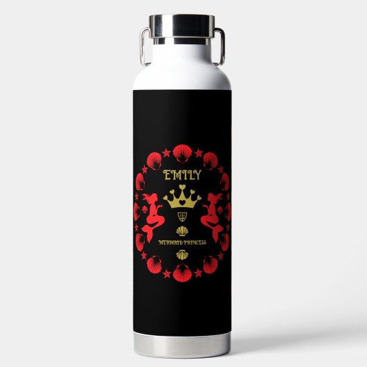 Meisje Zeemeermin Prinses Waterfles (Voorkant)