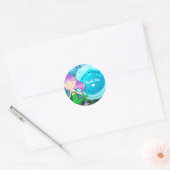 Meisje Zeemeermin Verjaardagsfeestje Enchanted Zee Ronde Sticker (Envelop)
