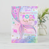 Meisje zeemeermin waterverf en gouden verjaardagsu kaart (Staand voorkant)