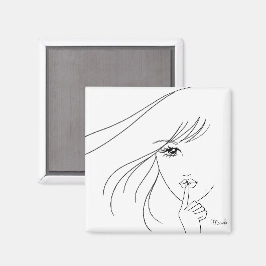  meisje zegt shhh... magneet (Voorkant / Achterkant)