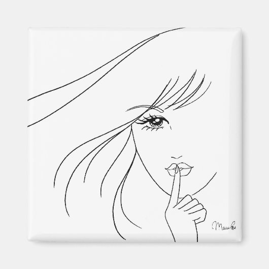  meisje zegt shhh... magneet (Voorkant)