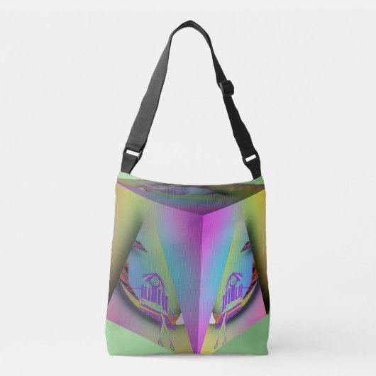 Meisje zit 3D Crossbody Tas (Voorkant)