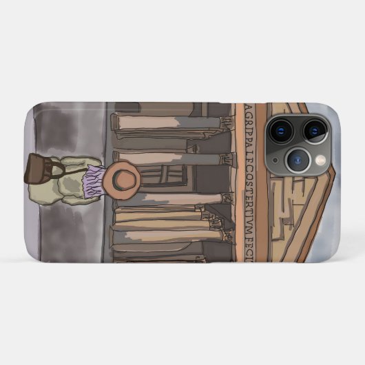 Meisje zit voor het Pantheon in Rome. Case-Mate iPhone Case (Achterkant (horizontaal))