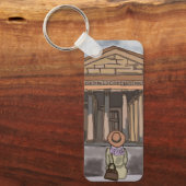 Meisje zit voor het Pantheon in Rome. Sleutelhanger (Voorkant)