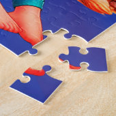 Meisje zittend aan het strand puzzel (Zijkant)