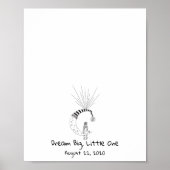 Meisje zittend op het maan-vingerafdruk ballonboek poster (Voorkant)