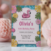 Meisje Zomer Pool Party Verjaardagsfeest Kaart