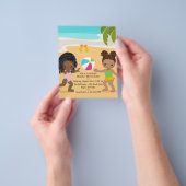 Meisje Zomer Strand Verjaardagsfeest Flyer (Hand)