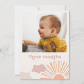 Meisje Zon Maandelijks Banner - Drie maanden Kaart (Voorkant)