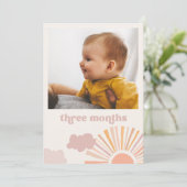 Meisje Zon Maandelijks Banner - Drie maanden Kaart (Staand voorkant)