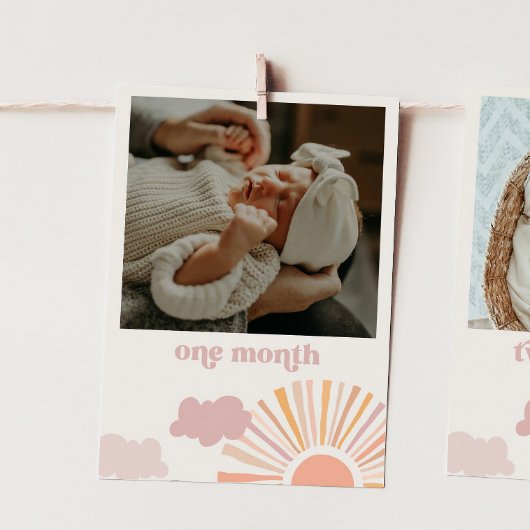 Meisje Zon Maandelijks Banner - Een maand Kaart