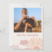 Meisje Zon Maandelijkse Banner Kaart - 11 maanden (Voorkant)