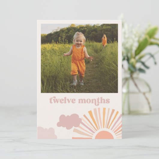 Meisje Zon Maandelijkse Banner Kaart - Twaalf maan (Staand voorkant)