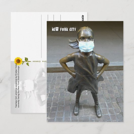 Meisje zonder gezicht met gezichtsmasker - V brief Briefkaart (Voorkant / Achterkant)