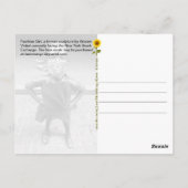 Meisje zonder grenzen, met borduurmasker, NYC-H-br Briefkaart (Achterkant)