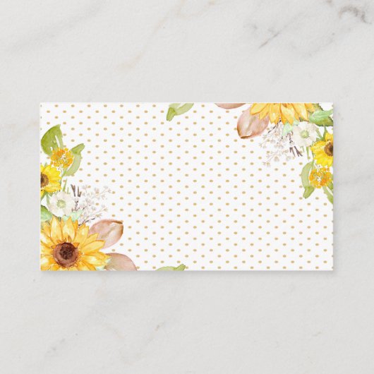 Meisje Zonnebloem Olifant Luier Raffle Tickets (Achterkant)