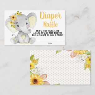Meisje Zonnebloem Olifant Luier Raffle Tickets