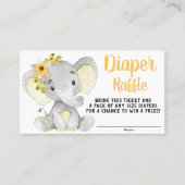 Meisje Zonnebloem Olifant Luier Raffle Tickets (Voorkant)