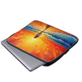 Meisje zonsondergang strand lopen oceaan golven de laptop sleeve (Voorkant onderkant)