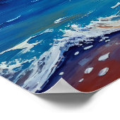 Meisje zonsondergang strand lopen oceaan golven de poster (Hoek)