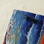 Meisje zonsondergang strand lopen oceaan golven de strandlaken (In situ)