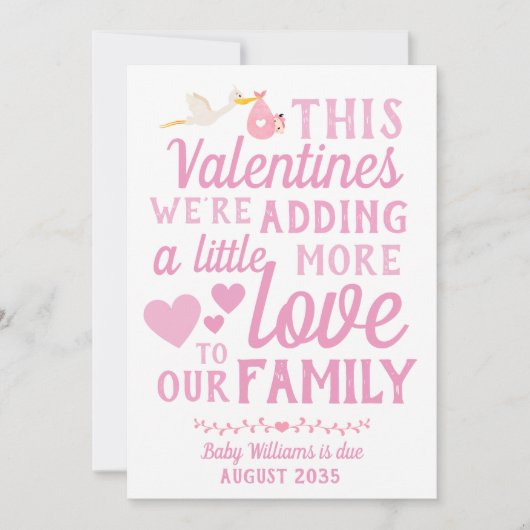 Meisje Zwangerschap Aankondiging Valentijnsdag Kaa (Voorkant)