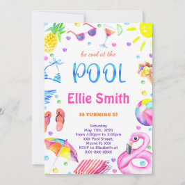 Meisje Zwembad uitnodiging