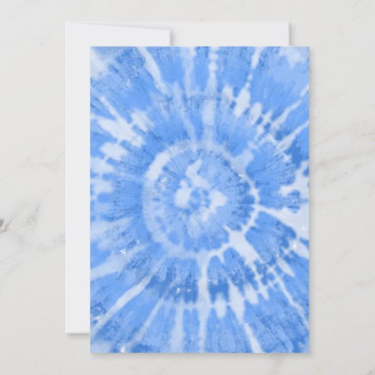 Meisje zwembadfeest verjaardag pastel tie-dye kaart (Achterkant)