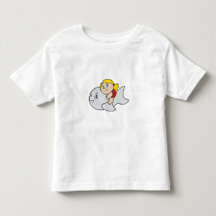 Meisje Zwemmen met Dolfijn Kinder Shirts