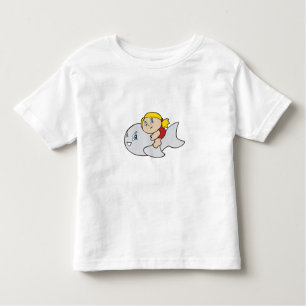 Meisje zwemmen met Dolphin Kinder Shirts